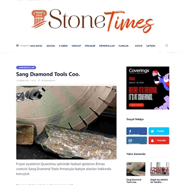 قسم Arix الخاص بشركة SANG Diamond Tools يحتل مركز الصدارة في مجلة Stone Times التركية!